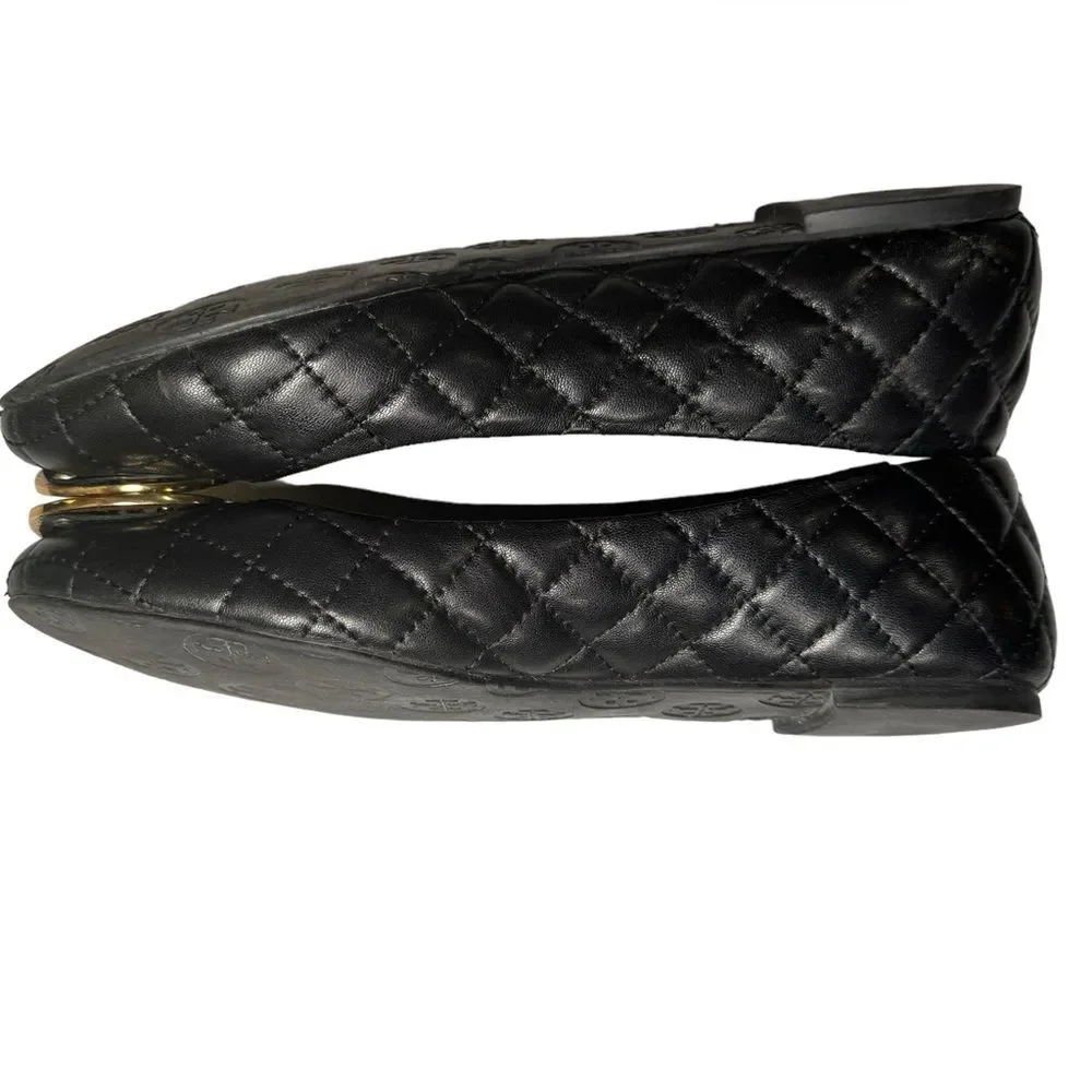 Tory Burch Quinn Quilted Leather Ballet Flat Woman’s Size 7M